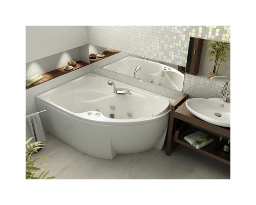 Акриловая гидромассажная ванна 170x105 см левая пневматическое управление плоские форсунки Aquatek Вега-170