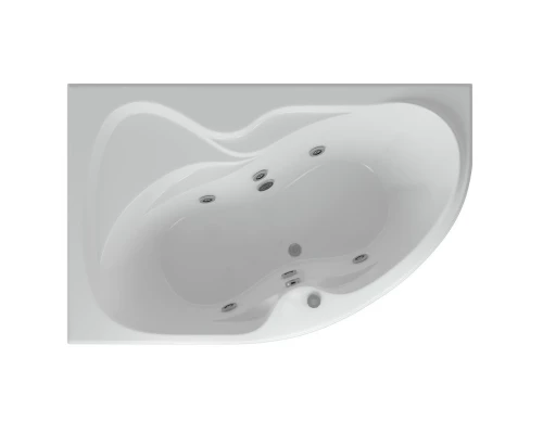 Акриловая гидромассажная ванна 170x105 см левая пневматическое управление премиум форсунки Aquatek Вега-170