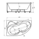 Акриловая гидромассажная ванна 170x105 см правая пневматическое управление стандартные Aquatek Акватек Вега-170
