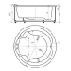 Акриловая гидромассажная ванна 180x180 см пневматическое управление стандартные форсунки+спинной массаж 6 форсунок Aquatek Аура
