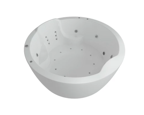 Акриловая гидромассажная ванна 180x180 см пневматическое управление премиум форсунки+спинной массаж 6 форсунок Aquatek Аура