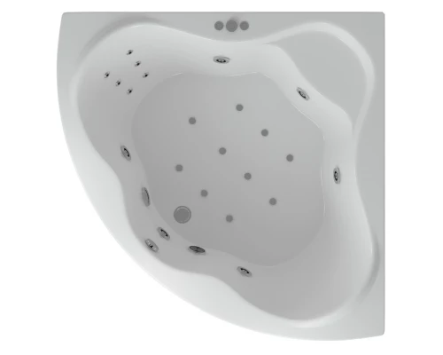 Акриловая гидромассажная ванна 135x135 см пневматическое управление плоские форсунки Aquatek Галатея