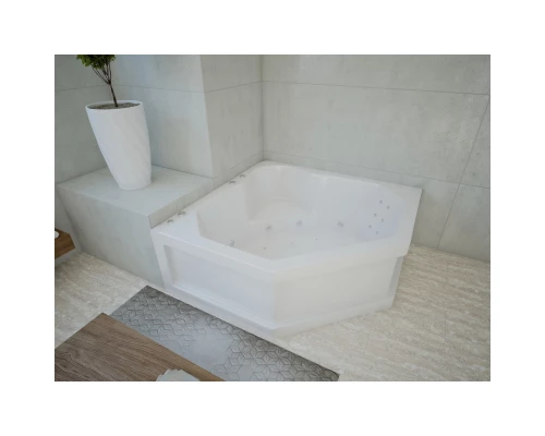 Акриловая гидромассажная ванна 148x148 см пневматическое управление плоские форсунки Aquatek Лира