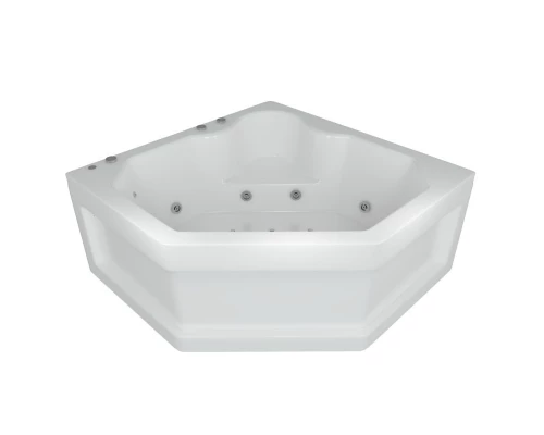 Акриловая гидромассажная ванна 148x148 см пневматическое управление плоские форсунки Aquatek Лира