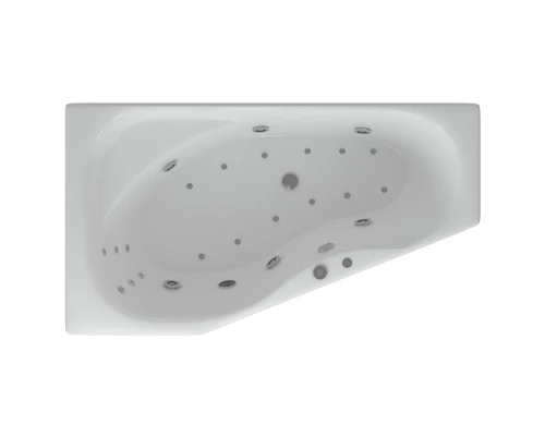 Акриловая гидромассажная ванна 170x95 см левая пневматическое управление премиум форсунки Aquatek Медея