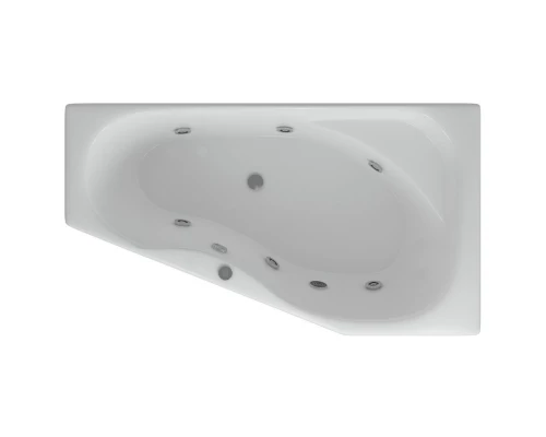 Акриловая гидромассажная ванна 170x95 см правая пневматическое управление стандартные форсунки Aquatek Медея