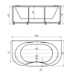 Акриловая гидромассажная ванна 180x95 см пневматическое управление плоские форсунки Aquatek Мелисса