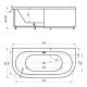 Акриловая гидромассажная ванна 190x90 см пневматическое управление плоские форсунки Aquatek Морфей