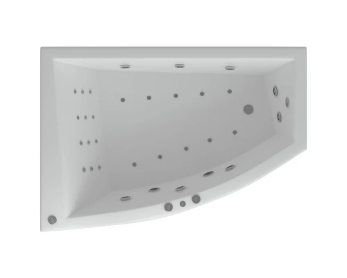 Акриловая гидромассажная ванна 180x125 см левая пневматическое управление стандартные форсунки Aquatek Оракул