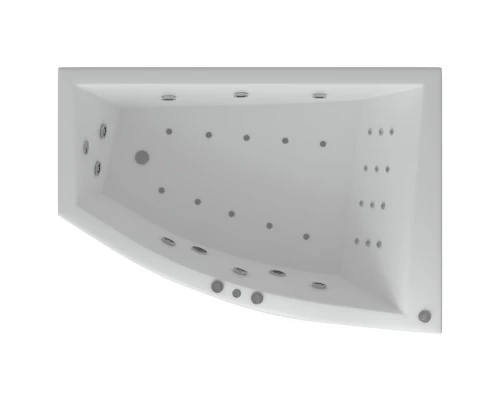 Акриловая гидромассажная ванна 180x125 см правая пневматическое управление плоские форсунки Aquatek Оракул