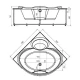 Акриловая гидромассажная ванна 150x150 см пневматическое управление стандартные форсунки Aquatek Эпсилон
