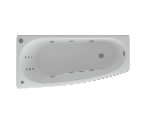 Акриловая гидромассажная ванна 160x75 см левая пневматическое управление плоские форсунки Aquatek Пандора