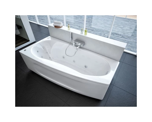 Акриловая гидромассажная ванна 160x75 см левая пневматическое управление плоские форсунки Aquatek Пандора