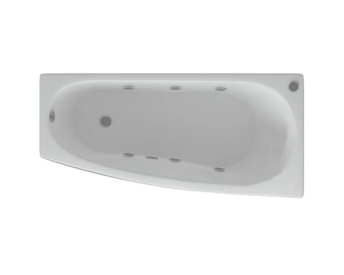 Акриловая гидромассажная ванна 160x75 см правая пневматическое управление плоские форсунки Aquatek Пандора