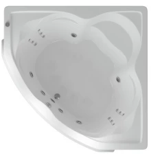 Акриловая гидромассажная ванна 164x164 см пневматическое управление премиум форсунки+спинной массаж 12 форсунок Aquatek Сириус