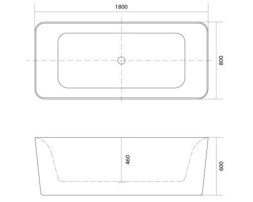 Акриловая ванна 180x80 см Aquate Квадро AQ-K27880
