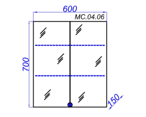 Зеркальный шкаф 60х70 см белый глянец Aqwella MC.04.06