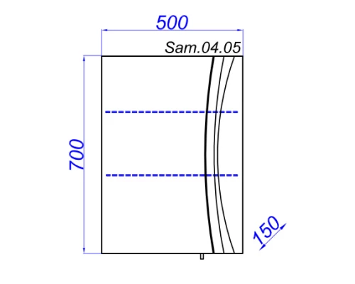 Зеркальный шкаф 50х70 см белый глянец Aqwella Samba Sam.04.05
