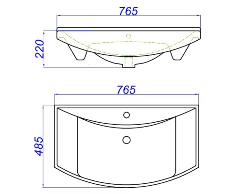 Раковина 76,5х48,5 см Aqwella Стиль 4620008197470
