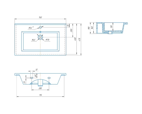 Раковина 76,5х47,5 см Aqwella Оскар 4640021062210