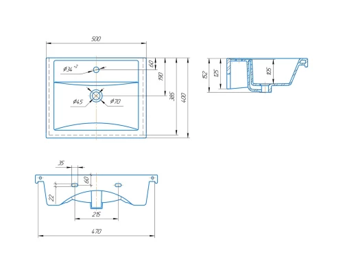 Раковина 50х40 см Aqwella Фостер 4630055557578