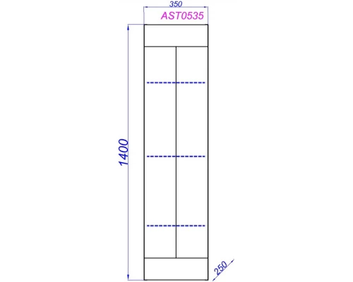 Пенал подвесной дуб давос L/R Aqwella Astrid AST0535DD