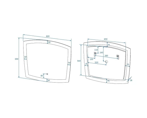 Зеркало 80x69 см Art&Max Roma AM-Rom-800-700-DS-F