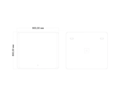 Зеркало 90x80 см Art&Max Elegant AM-Ele-900-800-DS-F