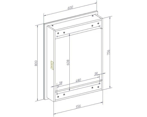 Зеркальный шкаф 60x80 см белый R Art&Max Techno AM-Tec-600-800-1D-R-DS-F
