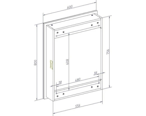 Зеркальный шкаф 60x80 см белый L Art&Max Techno AM-Tec-600-800-1D-L-DS-F
