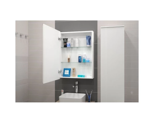 Зеркальный шкаф 60x80 см белый L Art&Max Techno AM-Tec-600-800-1D-L-DS-F