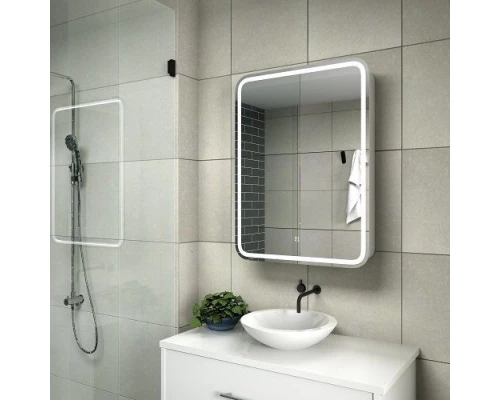 Зеркальный шкаф 55x80 см белый матовый R Art&Max Platino AM-Pla-550-800-1D-R-DS-F