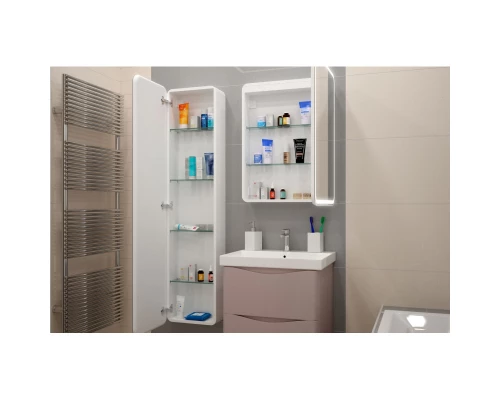 Зеркальный шкаф 60x80 см белый матовый R Art&Max Platino AM-Pla-600-800-1D-R-DS-F