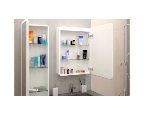 Зеркальный шкаф 60x80 см белый матовый R Art&Max Platino AM-Pla-600-800-1D-R-DS-F