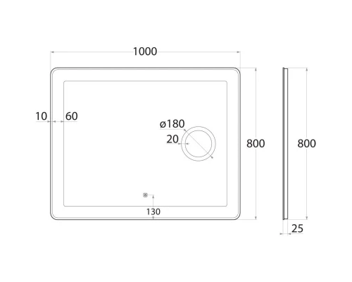 Зеркало 100x80 см Art&Max Latina AM-Lat-1000-800-DS-F-X3