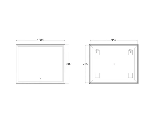 Зеркало 100x80 см Art&Max Monza AM-Mon-1000-800-DS-F