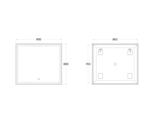 Зеркало 90x80 см Art&Max Monza AM-Mon-900-800-DS-F