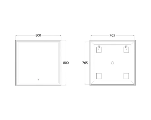 Зеркало 80x80 см Art&Max Monza AM-Mon-800-800-DS-F
