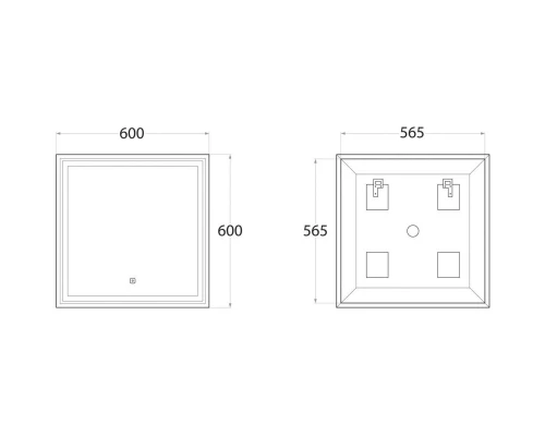 Зеркало 60x60 см Art&Max Monza AM-Mon-600-600-DS-F