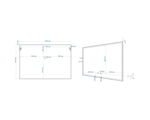 Зеркало 120x80 см Art&Max Arezzo AM-Are-1200-800-DS-FC-H-Nero