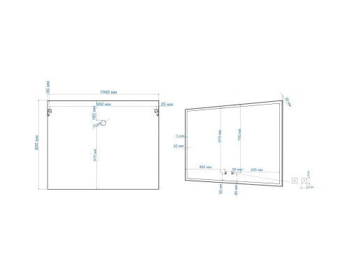 Зеркало 100x80 см Art&Max Arezzo AM-Are-1000-800-DS-FC-H-Nero