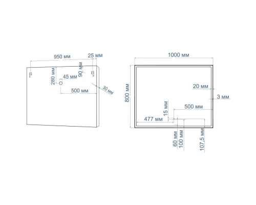 Зеркало 100x80 см Art&Max Arezzo AM-Are-1000-800-DS-FC
