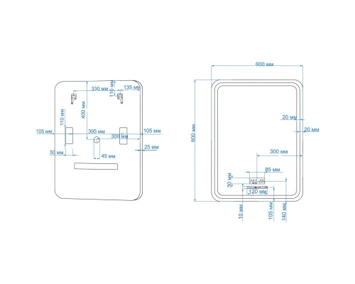 Зеркало 60x80 см Art&Max Genova AM-Gen-600-800-S-F-MFP