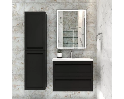 Зеркальный шкаф 60x80 см черный матовый Art&Max Techno AM-Tec-600-800-1D-DS-F-Nero