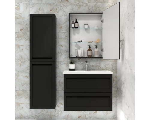 Зеркальный шкаф 60x80 см черный матовый Art&Max Techno AM-Tec-600-800-1D-DS-F-Nero