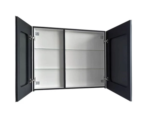 Зеркальный шкаф 100x80 см черный матовый Art&Max Techno AM-Tec-1000-800-2D-F-Nero