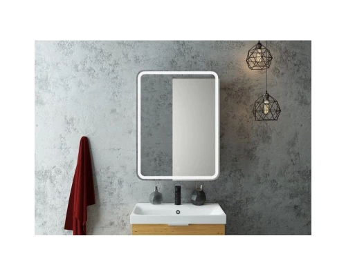 Зеркальный шкаф 60x80 см белый матовый L Art&Max Platino AM-Pla-600-800-1D-L-DS-F