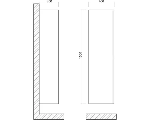 Пенал подвесной Pino Esotica L/R Art&Max Family FAMILY-1500-2A-SO-PE
