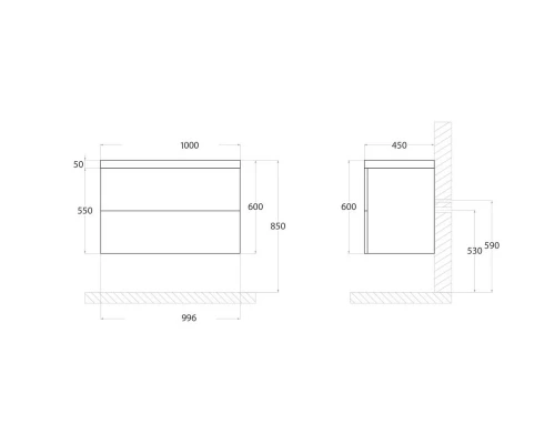 Тумба Rovere Chiaro Sonoma 99,6 см Art&Max Verona Push AM-Verona-Push-1000-2C-SO-RS-TS