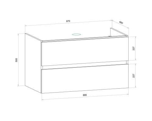 Тумба монти мрамор 87 см Art&Max Techno AM-Techno-900-2C-SO-MR960